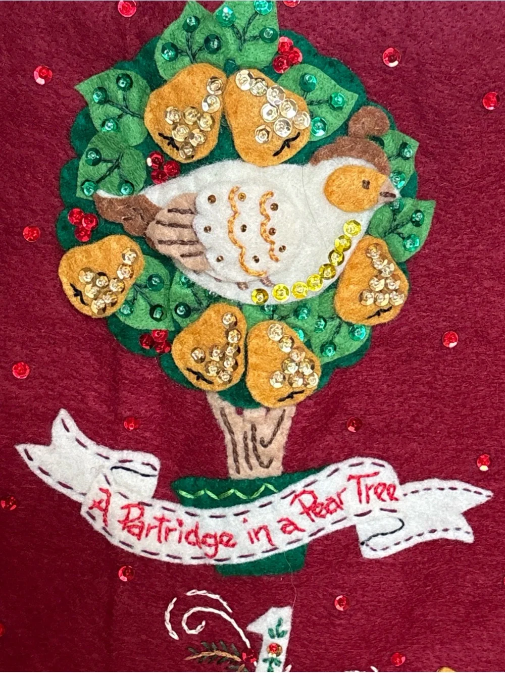 Bucilla Felt 86068 12 Days of Christmas TREE SKIRT Handmade Unused, Uncut, RARE